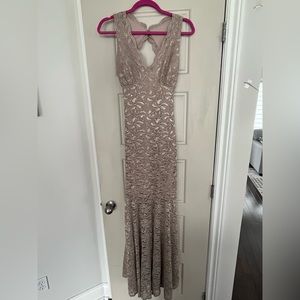 Nude/beige Lace Evening Gown